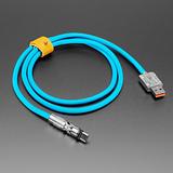Blue USB Type C to USB A Cable with 540 Degree Rotating End - Image 1