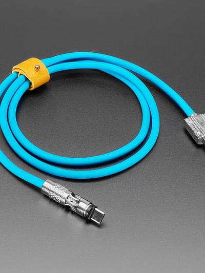 Blue USB Type C to USB A Cable with 540 Degree Rotating End