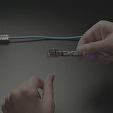Blue USB Type C to USB A Cable with 540 Degree Rotating End - Image 2