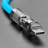 Blue USB Type C to USB A Cable with 540 Degree Rotating End - Image 3