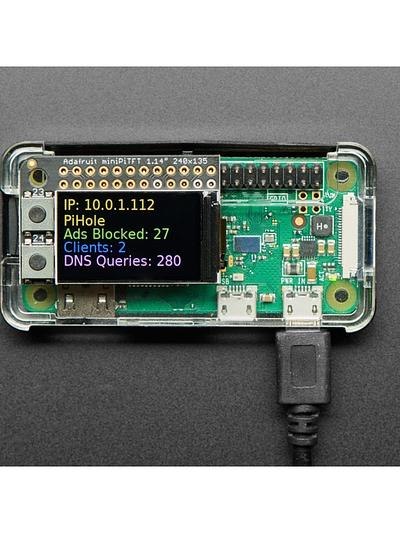 Mini Color PiTFT Ad Blocking Pi-Hole Kit - No Soldering!