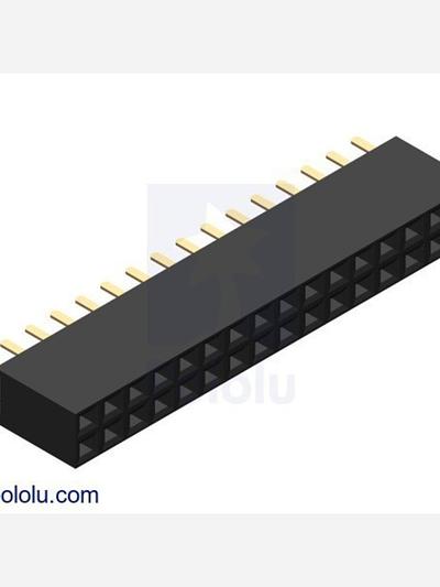 0.100 (2.54 mm) Female Header: 2x16-Pin, Straight