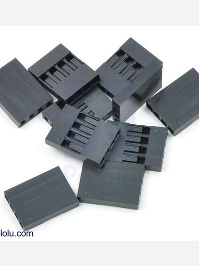 0.1 (2.54mm) Crimp Connector Housing: 1x4-Pin 10-Pack