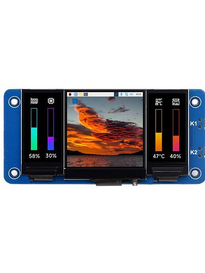 Triple LCD HAT For Raspberry Pi, Onboard 1.3inch IPS LCD Main Screen and Dual 0.96inch IPS LCD Secondary Screens