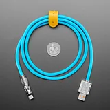 Blue USB Type C to USB A Cable with 540 Degree Rotating End - Image 6