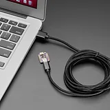 Black Woven USB C to USB A Cable - 2 meters long - Image 1