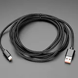 Black Woven USB C to USB A Cable - 2 meters long - Image 2