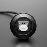 Round Panel Mount USB Cable - USB-B Socket to USB-C Plug - Image 3