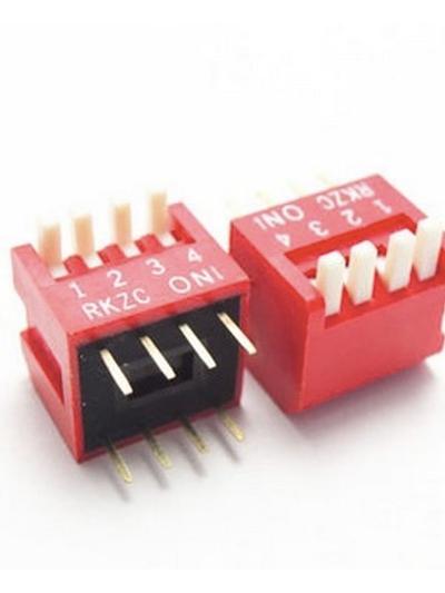 2.54mm 4 Positions 8Pin Red DIP Switch