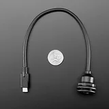 Round Panel Mount USB Cable - USB-B Socket to USB-C Plug - Image 5