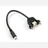Panel Mount USB Cable - B Female to Mini-B Male - Image 2
