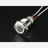 Rugged Metal On/Off Switch with White LED Ring [16mm White On/Off] - Image 2