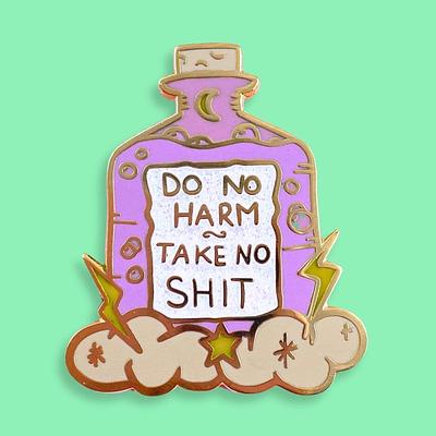 Do No Harm Take No Shit Lapel Pin