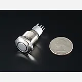 Rugged Metal On/Off Switch with White LED Ring [16mm White On/Off] - Image 4