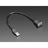 Snap-In Panel Mount Cable - USB C Socket to USB A Plug - Image 1