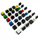6 Colour Square Tactile Button Switch Assortment - 30 pack - Image 2
