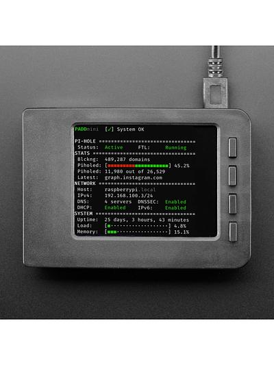 Ad Blocking Kit for Pi-Hole with 2.8 PiTFT - No Soldering! - No Raspberry Pi Included