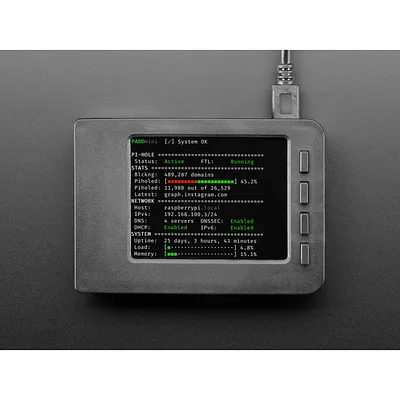 Ad Blocking Kit for Pi-Hole with 2.8 PiTFT - No Soldering! - No Raspberry Pi Included