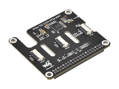 Raspberry Pi 5 Dual PCIe FFC Adapter Board – Multi-HAT Stacking Capability