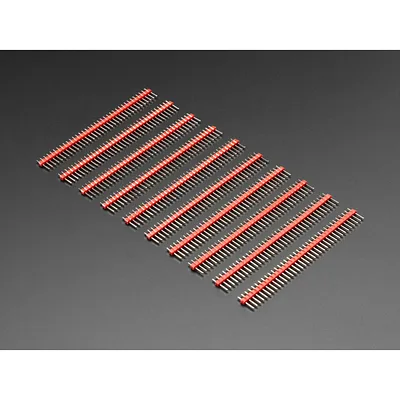 Break-away 0.1 36-pin strip male header - Red - 10 pack