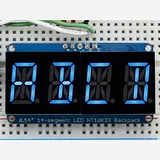 Quad Alphanumeric Display - 0.54 Digits w/ I2C Backpack - Blue - Image 1