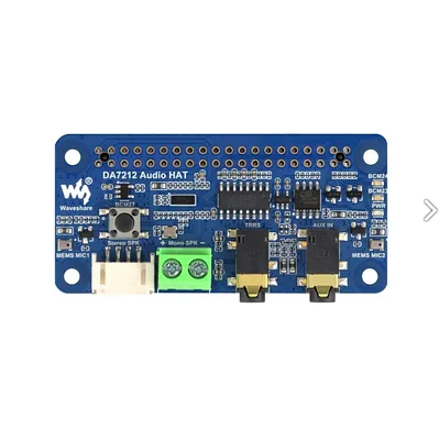 DA7212 I2S Audio Board For Raspberry Pi, Stereo Encoding/Decoding, Onboard Dual Microphones