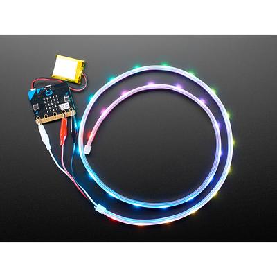 Adafruit NeoPixel LED Strip w/ Alligator Clips - 30 LEDs/meter - 1 Meter - BLACK