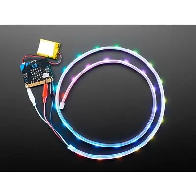 Adafruit NeoPixel LED Strip w/ Alligator Clips - 30 LEDs/meter - 1 Meter - BLACK