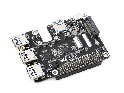 Raspberry Pi 5 PCIe HAT – USB 3.2 Gen1, M.2 NVMe SSD Support