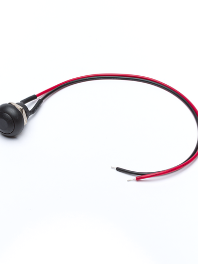 12mm Momentary Push Button Dome with Wires - Black