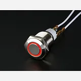 Rugged Metal On/Off Switch with Red LED Ring [16mm Red On/Off] - Image 1