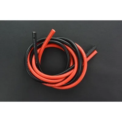 High Temperature Resistant Silica Gel Silicone Wire (8AWG 10mm2 1m Red  Black)