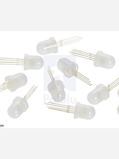 Addressable Through-Hole 8mm RGB LED with Diffused Lens, WS2811 Driver (10-Pack)