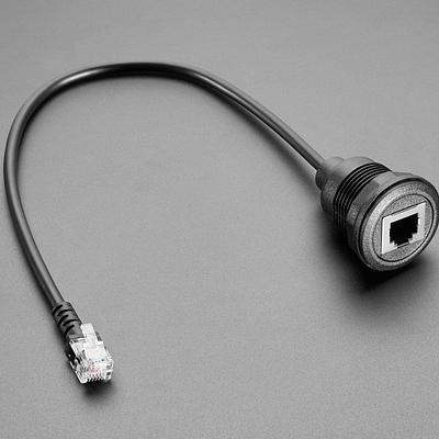 RJ-12 or RJ-11 Telephone Round Panel Mount Extension Cable