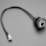 RJ-12 or RJ-11 Telephone Round Panel Mount Extension Cable - Image 1