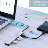 Aluminum 7 in 1 USB C Hub with USB 3.0 USB 2.0 Ports - Image 1