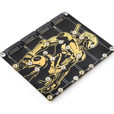 Raspberry Pi 5 PCIe to Quad M.2 NVMe Adapter Board with Power Support