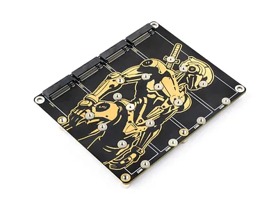 Raspberry Pi 5 PCIe to Quad M.2 NVMe Adapter Board with Power Support