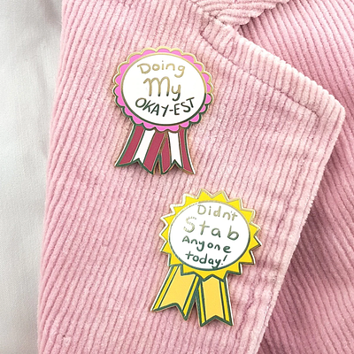Doing My Okay-est Lapel Pin