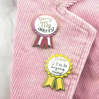 Doing My Okay-est Lapel Pin
