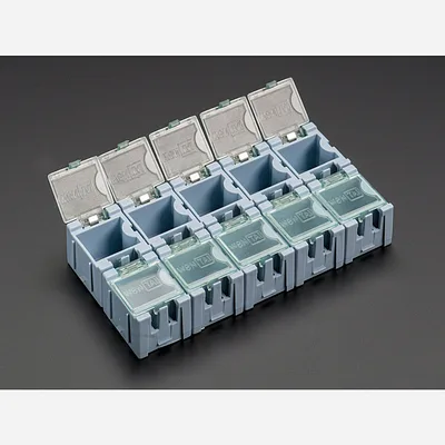 Tiny Modular Snap Boxes - SMD component storage - 10 pack [Blue]