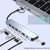 Aluminum 7 in 1 USB C Hub with USB 3.0 USB 2.0 Ports - Image 3