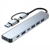 Aluminum 7 in 1 USB C Hub with USB 3.0 USB 2.0 Ports - Image 4