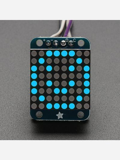 Adafruit Mini 0.7 8x8 LED Matrix w/I2C Backpack - Blue