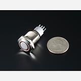 Weatherproof Metal Pushbutton with Red LED Ring [16mm Red Momentary] - Image 4