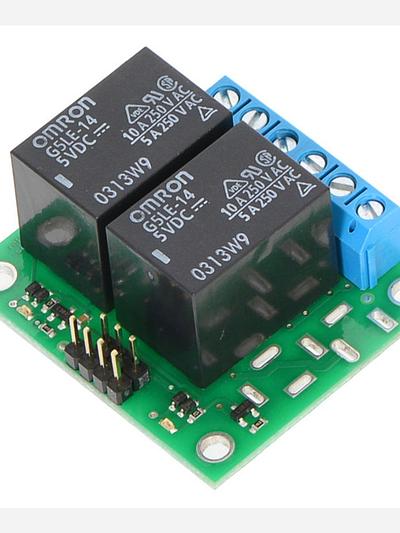Pololu Basic 2-Channel SPDT Relay Carrier with 5VDC Relays (Assembled)