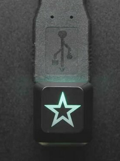 Etched Glow-Through Keycap - Zener ESP Star Design