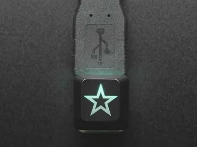 Etched Glow-Through Keycap - Zener ESP Star Design