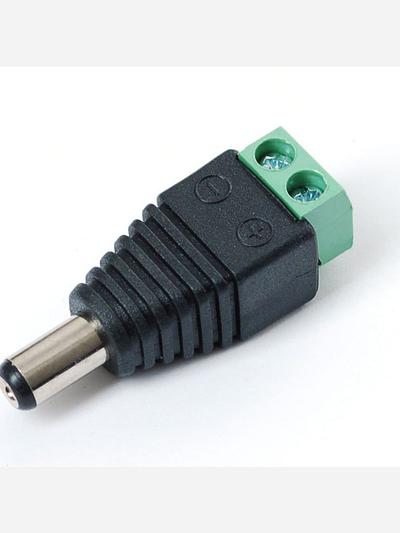 Male DC Power adapter - 2.1mm plug to screw terminal block