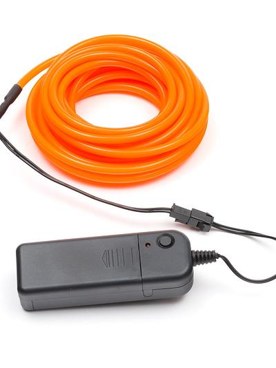 5M Flexible el wire with battery holder 5mm - Yellow